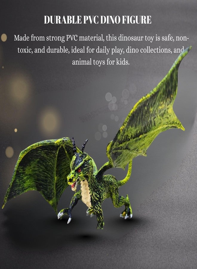 Mallexo Realistic Dinosaur Dragon Animals Toys for Kids 3+ | 1PCS Prehistoric Forest Animal Dino Toy Action Figure for Boys & Girls Birthday Gift Janwar Toy for Children Decoration Item (Green) - Image 2
